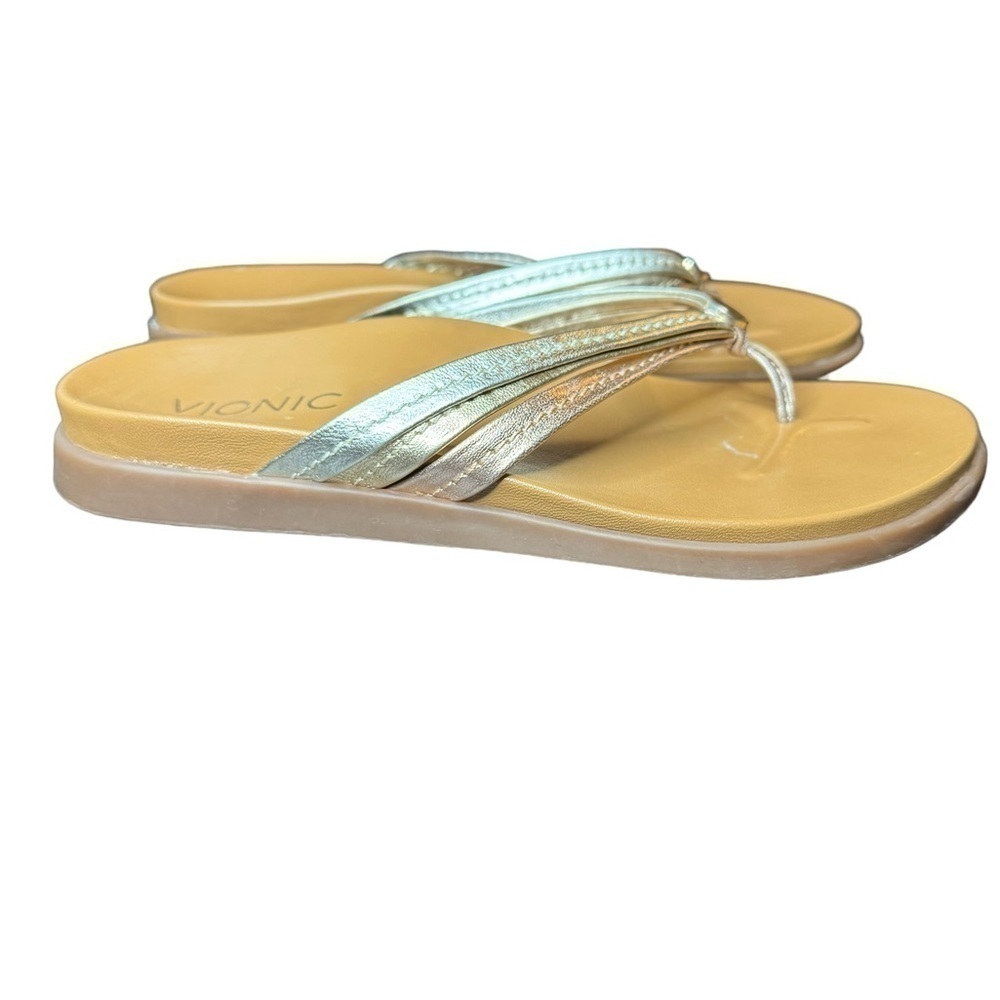 Vionic Palm Catalina Mixed Metallic Sandal size 7 Tan